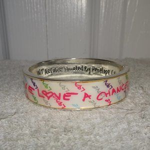 Wit Artwork Give Love A Chance Bangle Bracelet